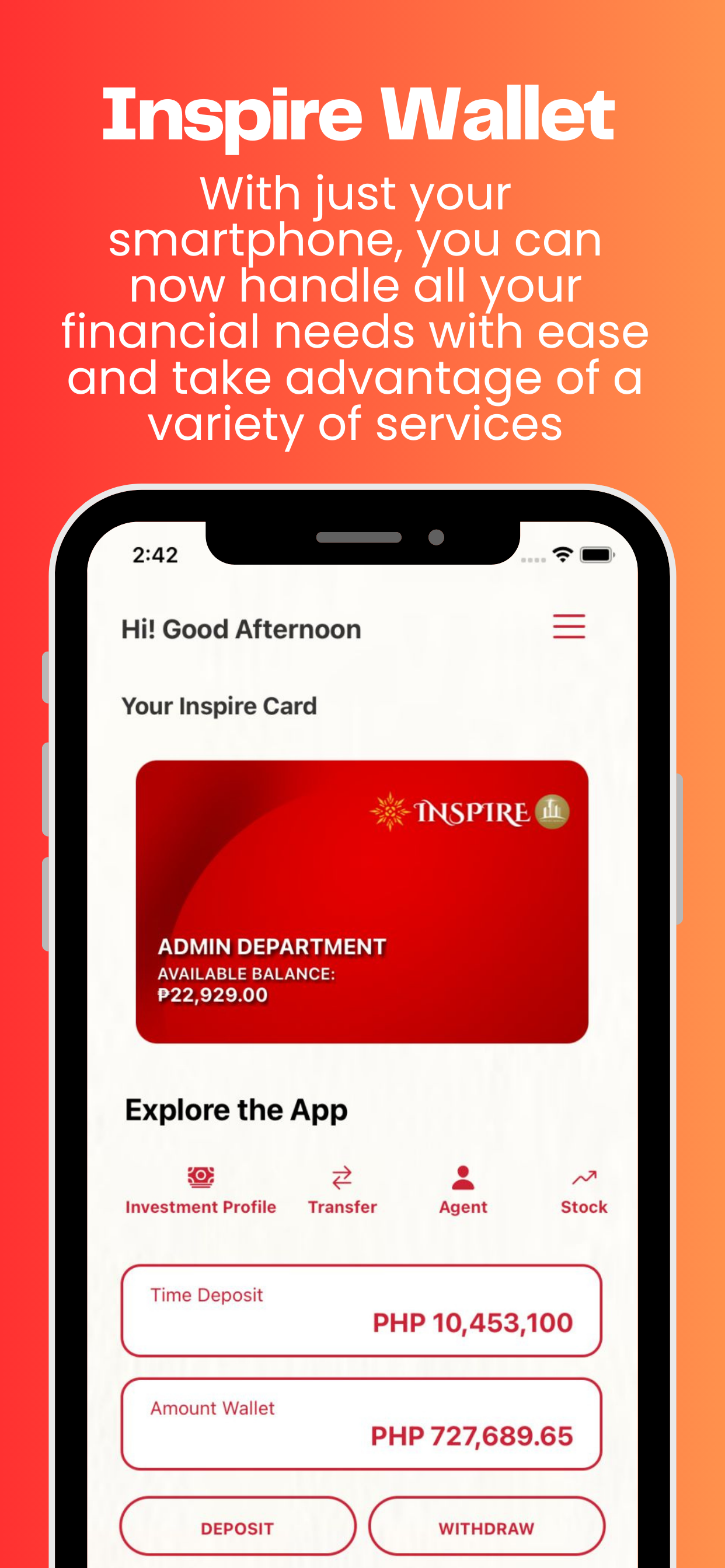 Inspire Wallet Travel Dashboard